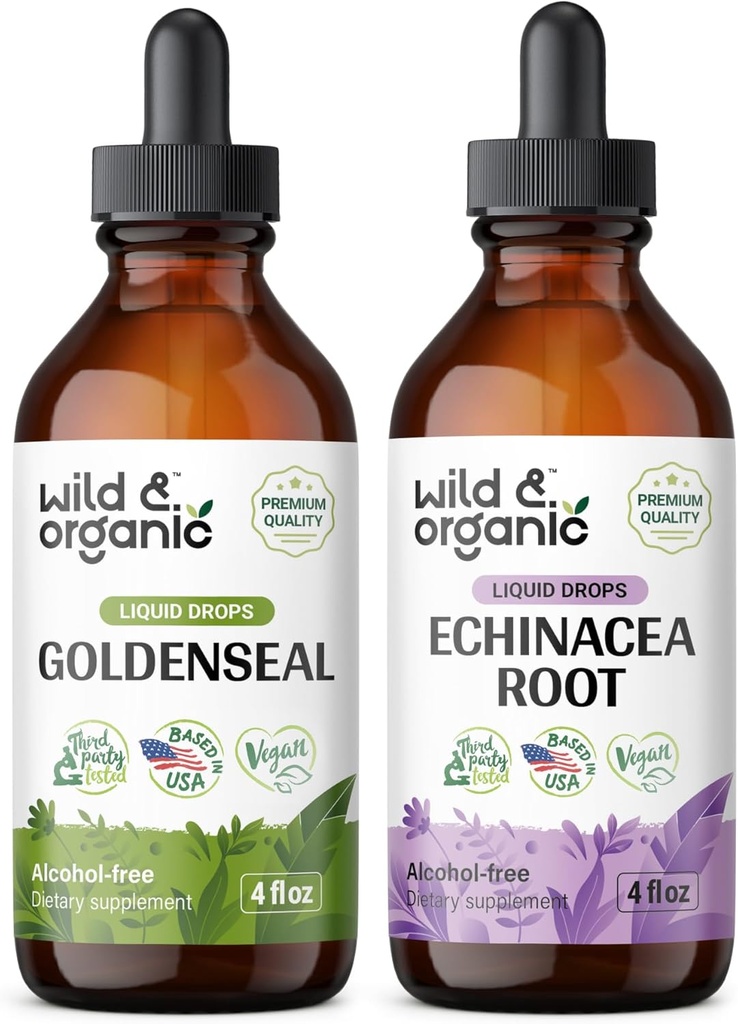 Tinktura za divje in organske zlatenke 4 fl oz & Echinacea Tinktura 4 fl oz