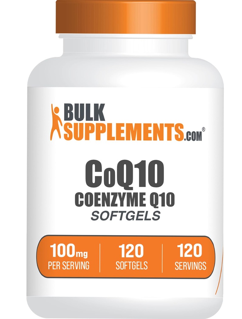 BulkSupplements.com CoQ10 100mg Softgels - koencim Q10 100mg dodatek, za zdravje srca - Gluten Free, 1 Softgel na Serving, 120 Število (Pack od 1)