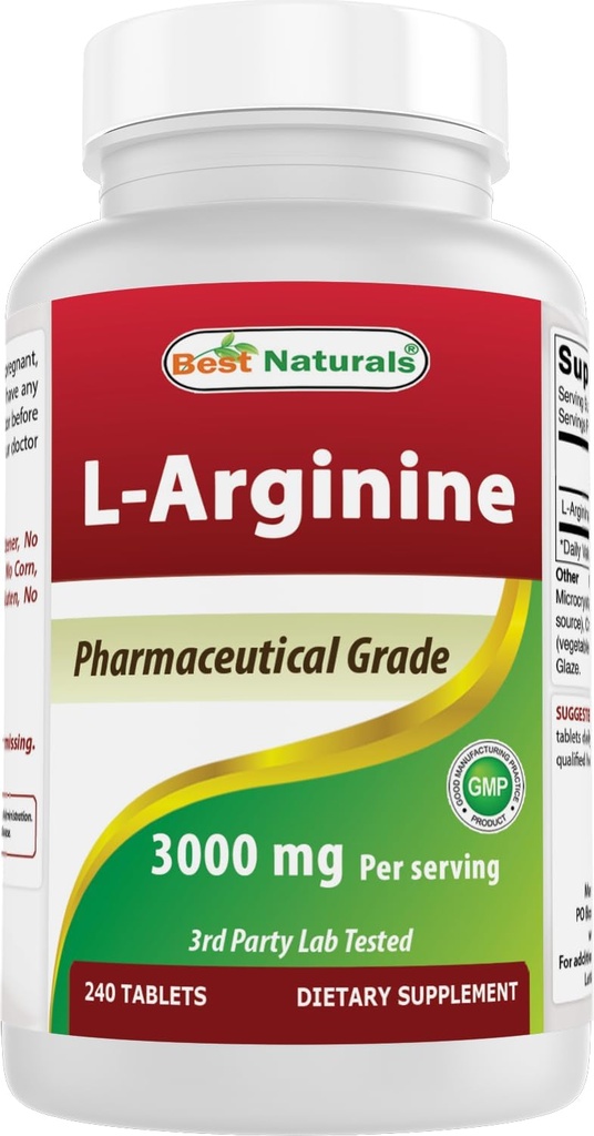 Najboljši naravni L-arginin 3000mg na postrežbo - 240 tablet - farmacevtska stopnja - Non-GMO & Gluten Free - Made in the USA