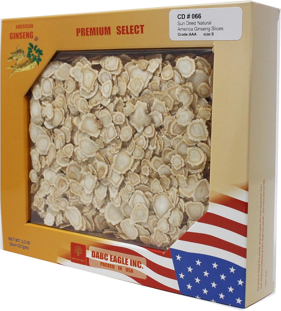 DOL American Ginseng Slices iz Wisconsina (Razrezan Ginseng Root Wisconsin raste! Večina ljudi jo uporablja za pripravo ginseng čaja! Dobro za zdravje! 8OZ/Box