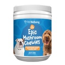 Dobro počutje hišnih živali Epska goba Žvečila za pse - Imunska podpora, Kognitivno zdravje, Adaptogena stresna podpora z Reishi, Chaga, Levja griva Funkcionalne gobe - Veterinarsko-Formulirani 90 mehkih žveči