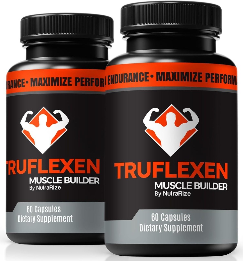 NutraRize (2 paketa) Truflexen tablete, Tru Flexen mišice graditelj, naravni dodatek za podporo splošno Wellness, Premium zmogljivosti kapsule, Uradni pravi Flexen Ocene (120 kapsul)