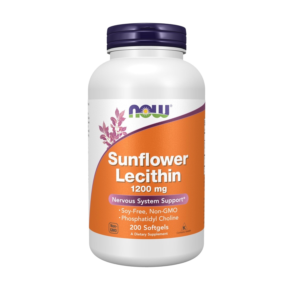 Zdaj dopolnila, sončnični lecitin 1200 mg s fosfatidil holinom, 200 Softgels