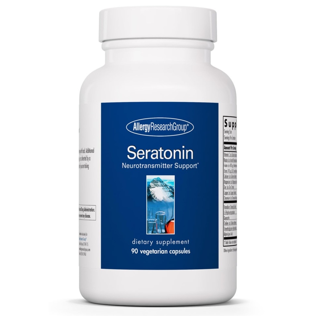 Alergija Research Group Seratonin Supplement - Serotonin Booster, Stres in podpora za spanje, Serotonin dopolnila za moške in ženske, Serotonin tablete - 90 Vegetarijanske kapsule