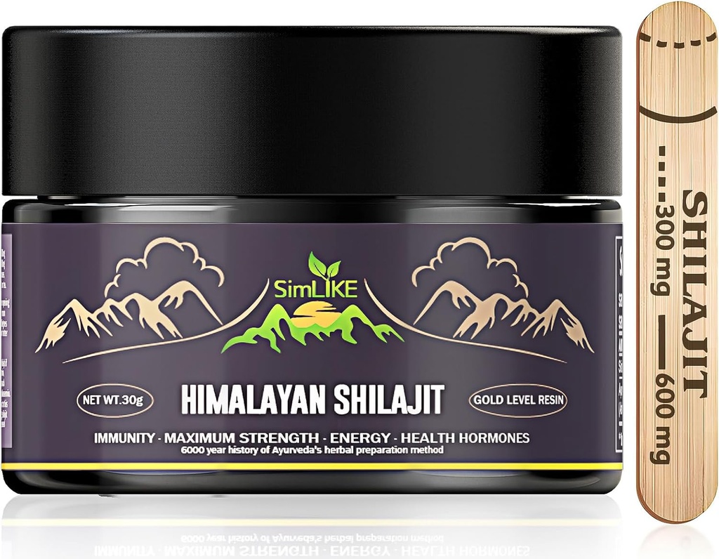 shilajit Pure Himalaan Organic - Gold stopnje Shilajit Resin z organskimi ajurvedskimi zelišči v visoki moči za energijo, moč in imuniteto, 30 Grams