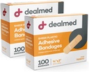 Dealmed Sheer Plastic Fleksibilni lepilni pasovi – 100 Count (2 Pack) Bandages z non-stick Pad, Latex brezplačno, Rana nego za prvo pomoč Kit, 3" x 3/4"