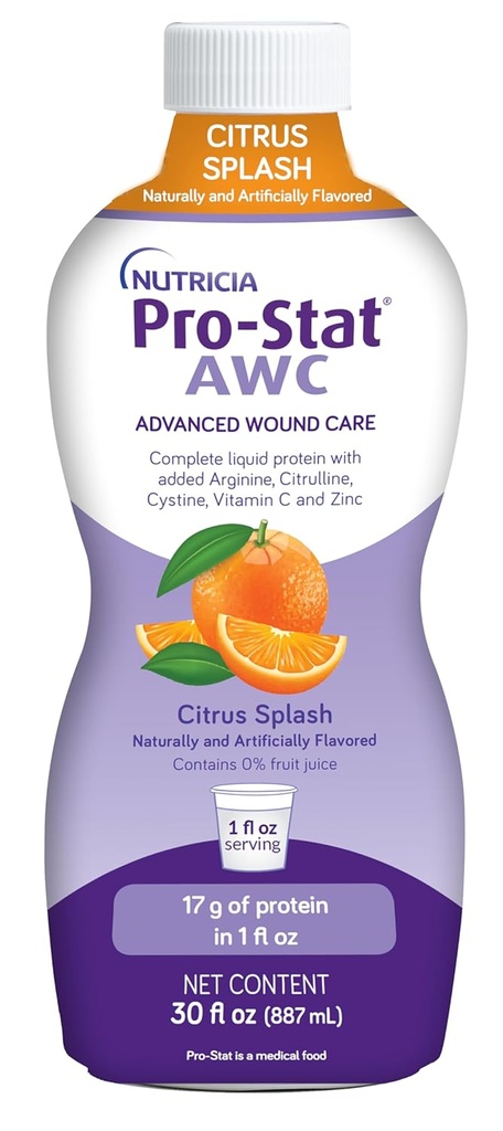 Pro-Stat Advanced Wound Care (AWC), Koncentrirana hrana s tekočimi beljakovinami - Citrus Splash Punch Flavor, 30 Fl Oz steklenička