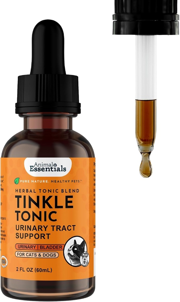 Živalski esenciali Tinkle Tonic - pes & mačka sečni trakt Podpora, Ledvice dopolnilo, Podpira sečni trakt, Bladder Zdravje za hišne živali, z Marshmallow - 2 fl oz