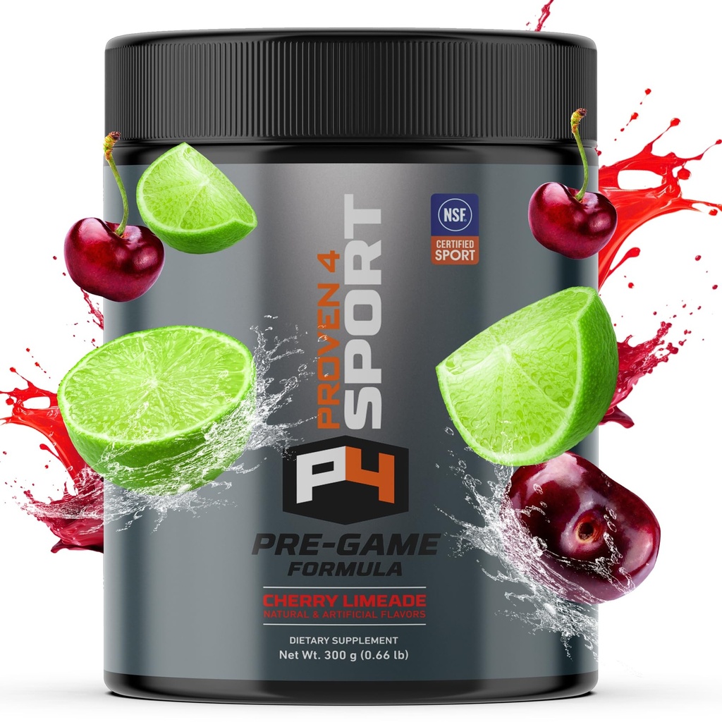 Proven4 Pred treningom Powder za moške in ženske s kreatinom - Beta Alanine - Kofein NSF Certified Energy Supplement Chery Limeade 30 Servinges