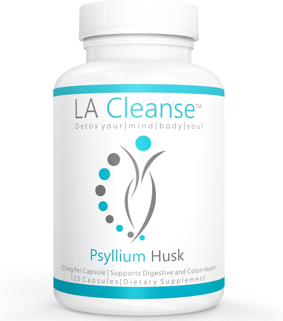 Psyllium Husk Fiber Dodatne kapsule - 120 Count - 725mg Psylium Husk Kapsule za popolno digestivno zdravje in upravljanje teže - Essential Dietary dopolnila