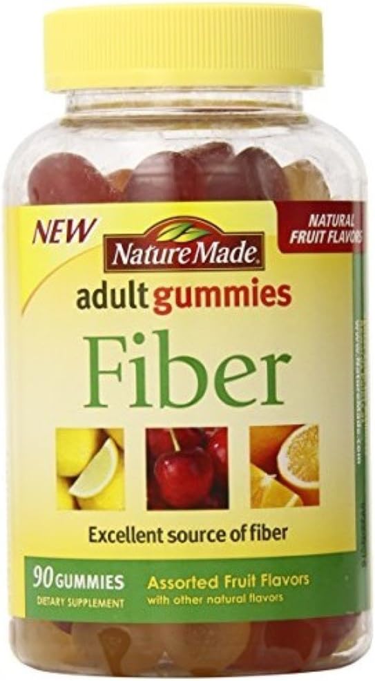 Narava je naredila Fiber Adult Gummies, sortirano sadje 90 ea (pak 3)
