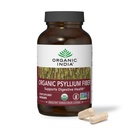 ORGANIC INDIA Psyllium Husk Kapsule - Fiber Supplement, zdravo izločanje - Vegan, Keto prijazno, Gluten-free, USDA Certified Organic, Ne-GMO, Topen in netopen Fiber Vir - 180 Count