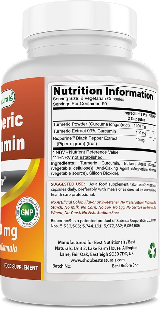 Kurkumin za kurkumin 1500 mg z bioperinom in magnezijevim oksidom 500 mg