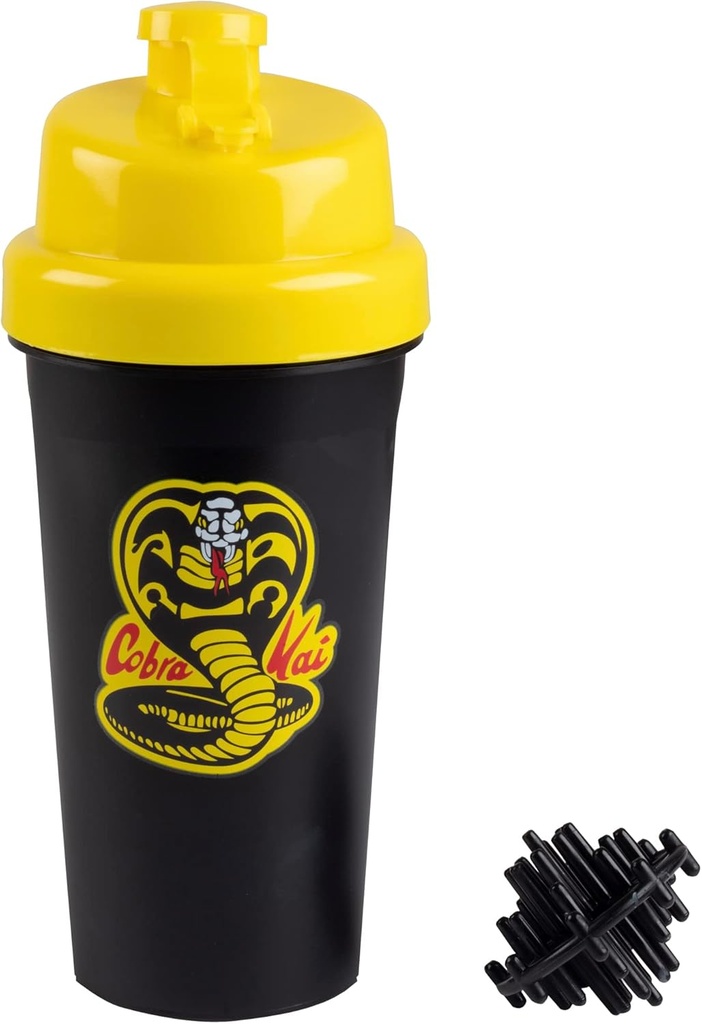 Karate Kid Cobra Kai 25oz Shaker Steklenička w/Blender Mixer Ball - Merilniki pijače, Fliptop, Leakproof Vijačenje Lid-Blend Protein Powder, Športne pijače, Shakes, Smoothies - Uradno dovoljenje
