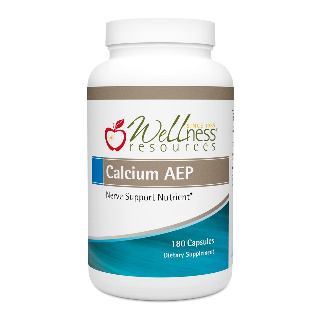 Wellness Resources Calcium AEP - Živčna podpora dodatek za celično zaščito, dolgoživost, Cell Membrane zdravje, Myelin Sheath podpora - 925mg Ca-2-AEP Ena kapsula - 180 kapsul