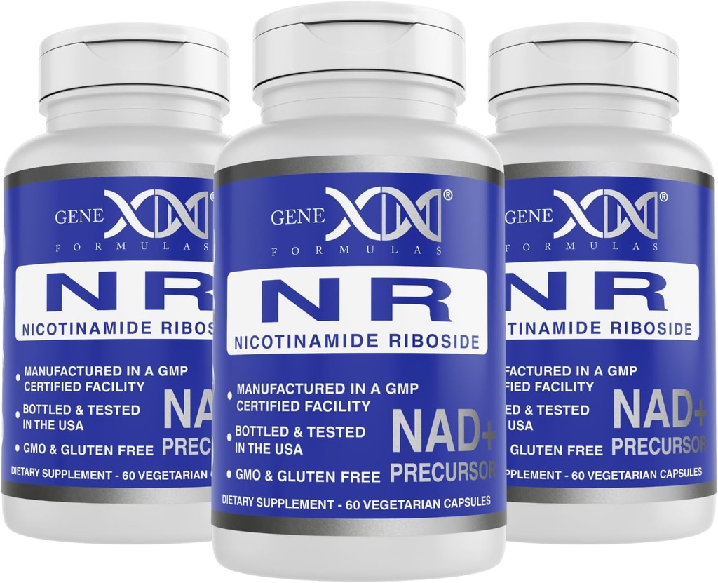 Geneks Formule NR Nikotinamid Ribozid 300 mg (3 pakiranja) NAD+ Predkurz za zdravo staranje - GMP-Certified, Non-GMO, Gluten-free, Vegetarian