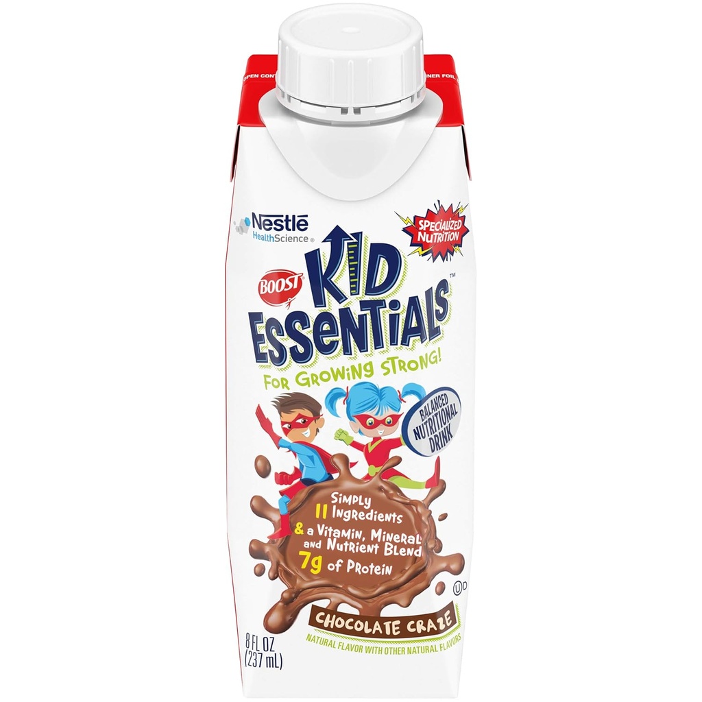 BOOST Kid Essentials Uravnotežen prehranski napitek za otroke, Čokolada Craze, 8 fl oz (Pack of 16)