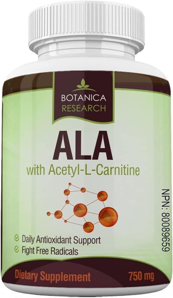 Alfa lipojska kislina z acetil L karnitinom - ALA ALC Proti staranju Zdravje in Wellness Formula za podporo zdravju živcev, tingling noge, roke, Limbs 60 Vitamin kompleksne kapsule