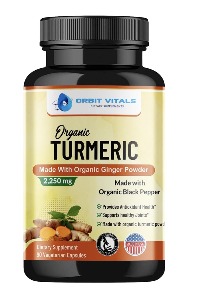Kurkumin s črnim poprom in ingverjem 2250mg - Ultra Potentni Kurkuminoidi & BioPerin za skupno podporo, izboljšana biološka razpoložljivost, Imunsko zdravje - 90 Veganskih kapsul