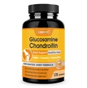 ZEBORA Glukozamin Chondroitin dodatek za skupno podporo, z MSM Turmeric Boswellia, glukozamin sulfat, glukozamin Chondroitin MSM, za skupno podporo in lajšanje, 120 kapsul