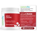 NaravaCity AloeCran - Pure Aloe Vera Mešanica z brusnico v prahu dodatek - Sladkor brez Fiber Combo Mix za prebavne in urina zdravje - Gut & Metabolic Health Support - 30 dni dobave