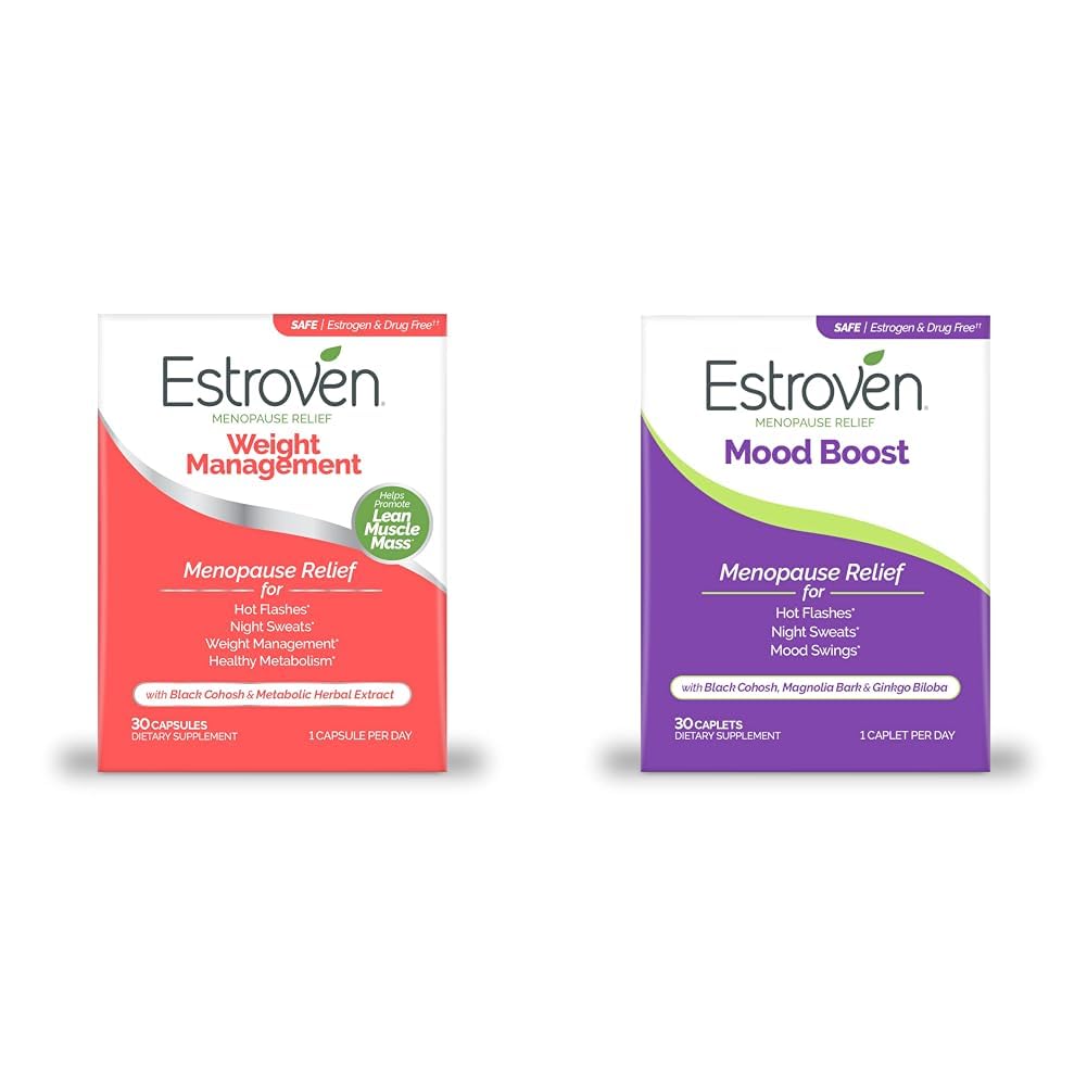 Estroven upravljanje teže za menopavze Relief - 30 Ct. & Mood Boost za menopavze Relief - 30 Ct. - Klinično dokazano sestavine