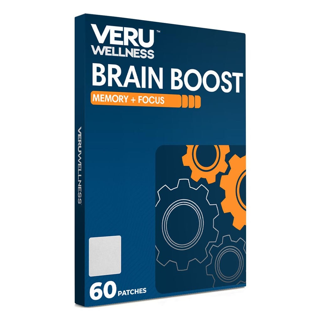 Veru Wellness Brain Boost Kognitivni obliž - Dnevni spomin, sprememba in fokus podpora možganov - Ginko Bilboa, Rhodiola Rosea, MCT (60 dan)