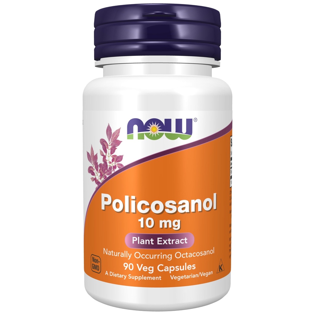 NOW Foods Supplements, Policosanol 10 mg, mešanica dolgochain maščobnih alkoholov (LCFA) pridobljene iz sladkornega trsa, 90 Veg kapsule