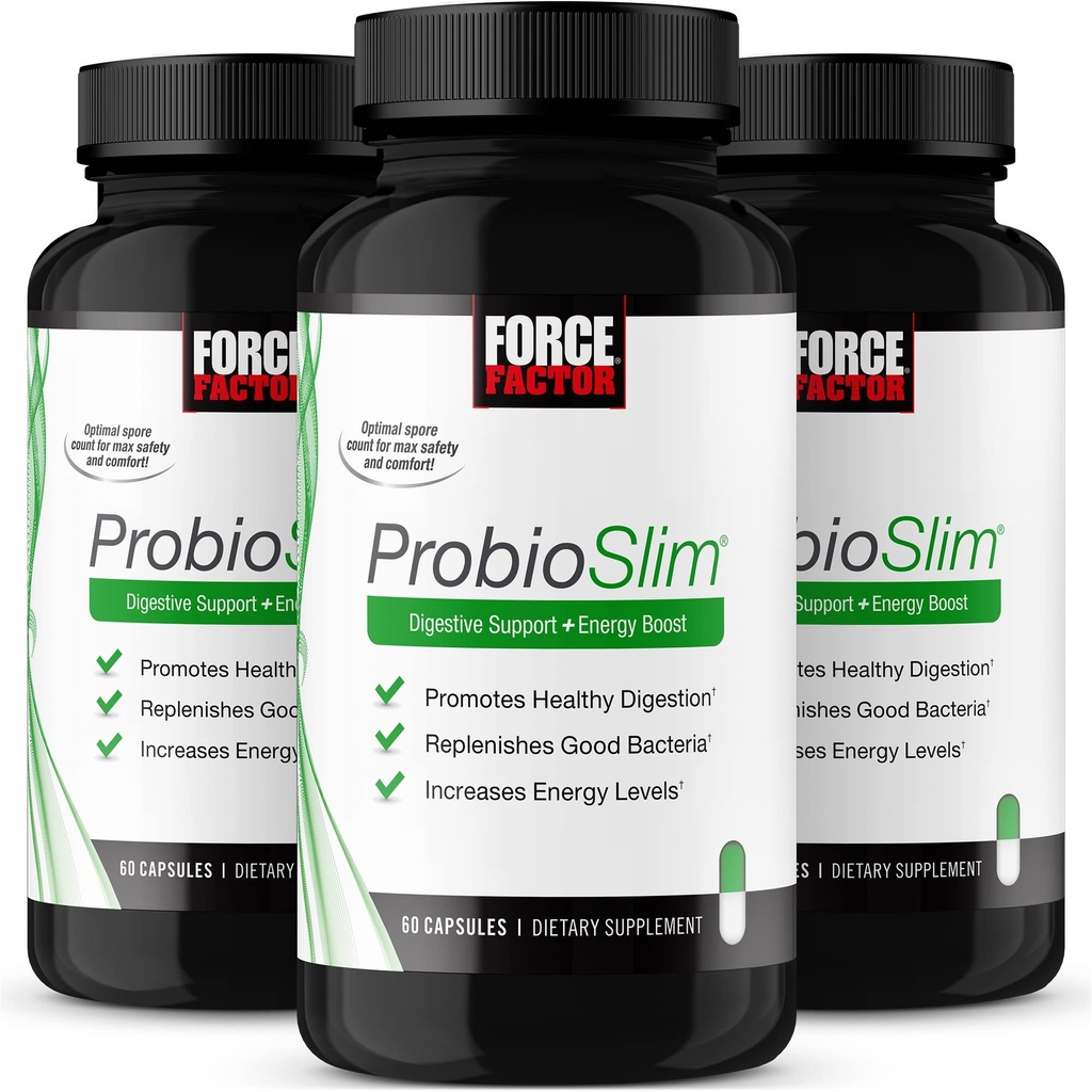 Sila Factor ProbioSlim Probiotic dodatek za ženske in moške s probiotiki in izvleček zelenega čaja, zmanjšanje plina, napenjanje, zaprtje, podpora Prebavne zdravje & Gut zdravje, 180 Kapsule (3-Pack)
