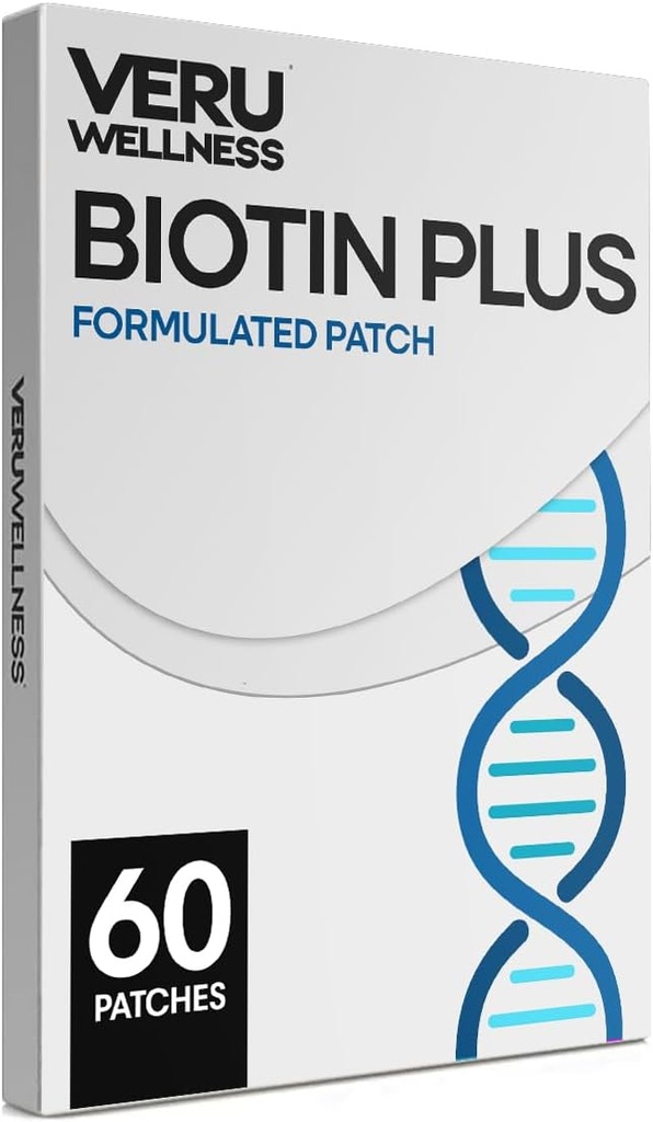 Veru Wellness Biotin Plus Daily Patch - B7, Colagen - Self Adhesive Time Release Patch (60 dan)