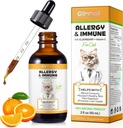 Alergija Relief kapljice za mačke, Alergija za povečanje imunskega zdravljenja za sezonske alergije in prebavne, zdravo jeter in imunskega sistema, Cat Herb dodatek z vitaminom C, Chicken Flavor - 60ml/2fl.oz