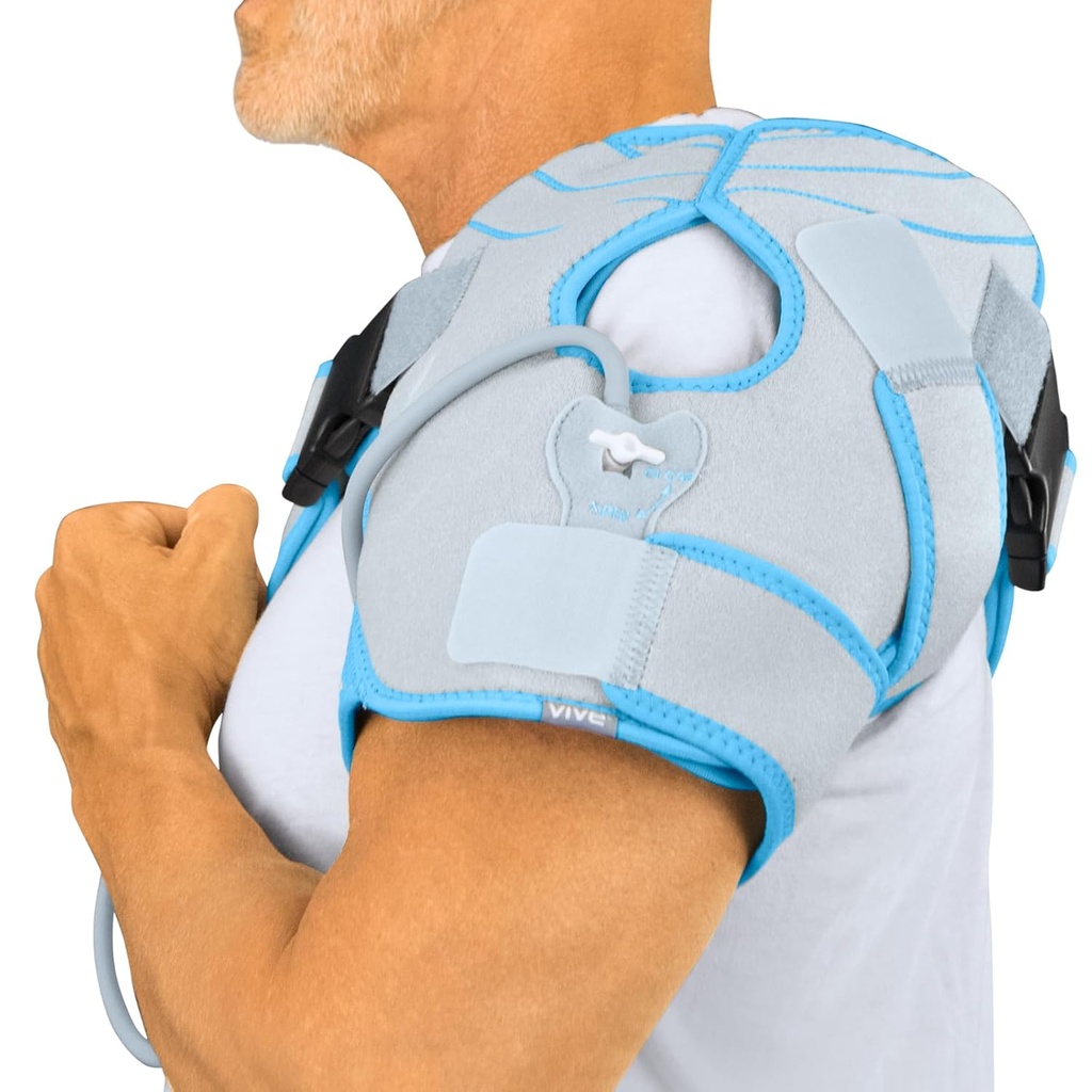 Arctic Flex Ice Pack Breme - Hladen kompresijski ovoj s črpalko - podpira Rotator Cuff, zamrznjeni ramena, Tendinitis, Dislocirani sklepi, Labrum solze, bolečine, Sprains - Fits levo ali desno ramena