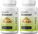 Organski Shatavari 1200mg, 60 Kapsule - podpora dojenju Vitamini, Hormonsko ravnovesje za ženske, Asparagus Racemosus Root