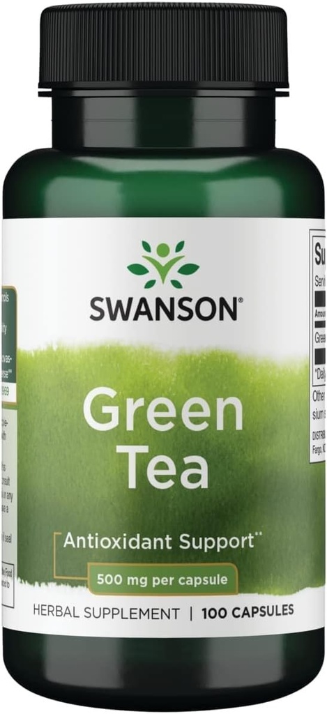 Swanson Green Tea Extract dodatek - Antioksidant bogat - 500 MG zeleni čaj list v prahu - 100 kapsul