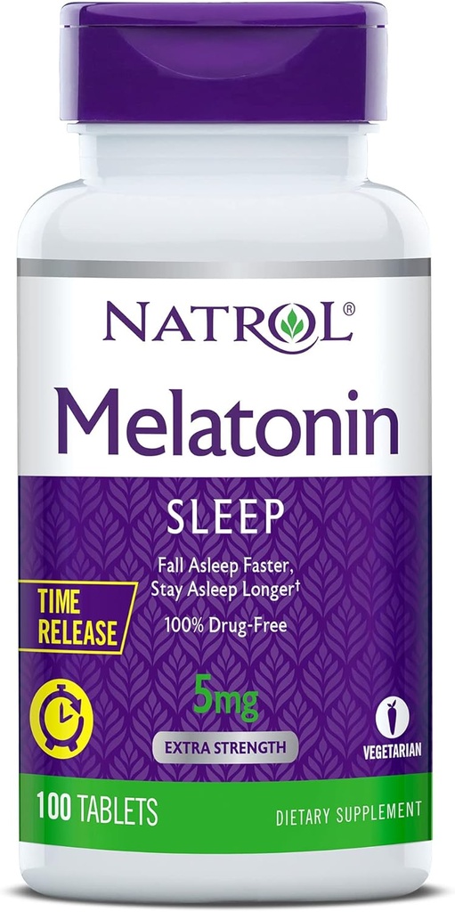Natrol Time-Release Melatonin 5 mg, prehranska dopolnila za mirno spanje *, 100 tablet (paket z 2), 200 dnevna ponudba