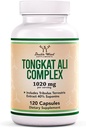 Tongkat Ali - 1000mg (2 mesec dobave) - moški zdravje - 200:1 Izvleček (Longjack) Eurycoma Longifolia, z 20mg Tribulus Terrestris (Tretja stranka Tested) z dvojnim lesom