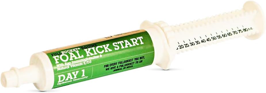 FullBucket Equine Foal Kickstart Paste – Idealno za novorojene žrebe na 1. dan za podporo zdravje zdravo imunskega in prebavnega sistema, 1 Tube