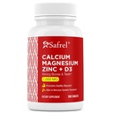 safral kalcijev magnezijev cink z vitaminom D3, 300 tabletami – kalcij 1000 mg, magnezij 400 mg, cink 20 mg in D3 600 i.e. na odmerek