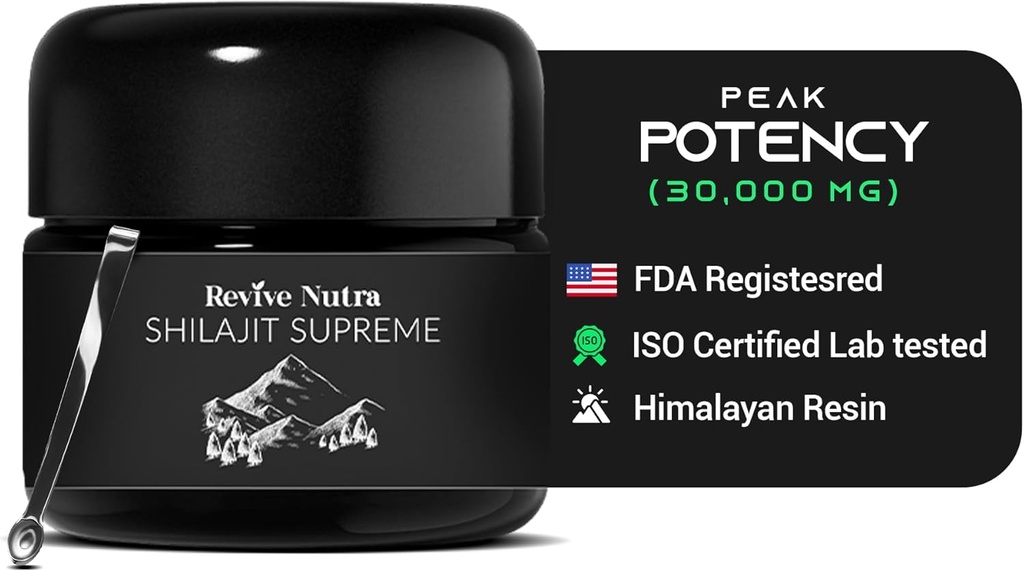 Shilajit za moške in ženske - visoka moč himalajski Shilajit Resin, 90 dni na soncu v vaccum, 85+ Trace Minerals & Fulvic Acid, Lab Tested - Proven for Energy Boost 