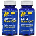 NARAVNI ZASTAVI Serotonin & GABA Brain Food Bundele - podpira pozitivno razpoloženje in umirjenost* - 120 skupnih kapsul