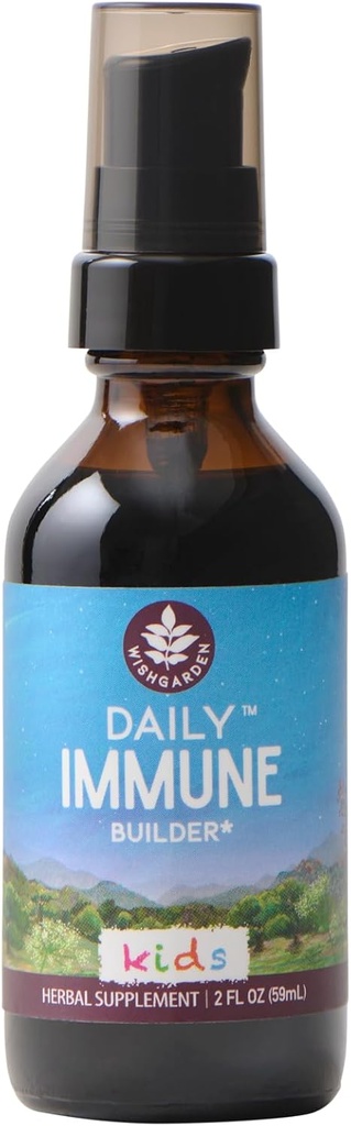WishGarden Herbs Daily Immune formula za otroke - Daily Immune Support Formula za otroke, Herbal Immune Defense & Immune System Booster with Black Elderberry & Echinacea, Kids Immune Support Supplement, 2oz