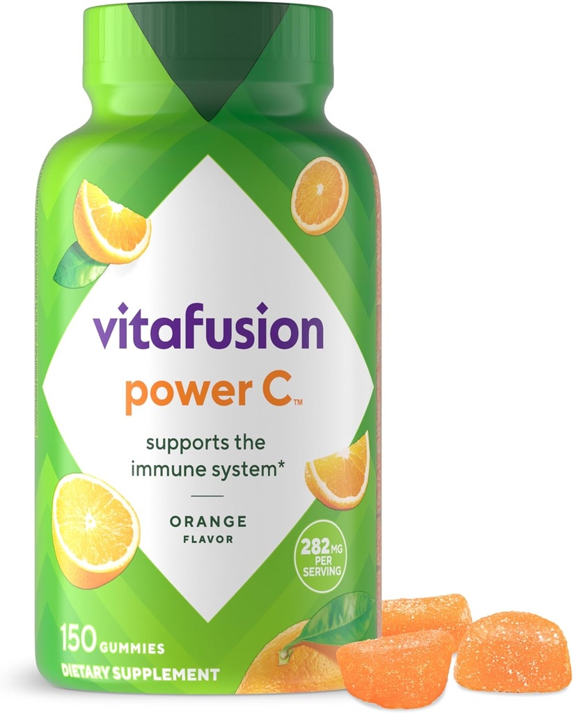 Vitafusion Power C Gummy Imune Support* z vitaminom C, okusno pomarančno aromo, 63ct (21 Day Supply)