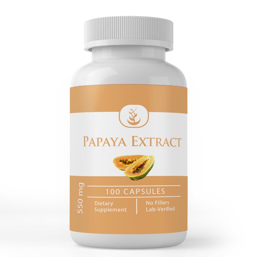 PURE POREKLA SESTAVINE Papaya Extract, (100 kapsul) vedno čista, brez dodatkov ali polnila, laboratorij preverjen