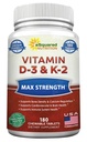 aSquared Nutrition Vitamin D3 s K2 dodatek-180 Žvečljive tablete, Max Jakost D-3 Holekalciferol & K-2 MK7 za podporo zdrave kosti, zob, srce -Antioksidant D3 & K2 MK-7 Energija Formula Odrasli