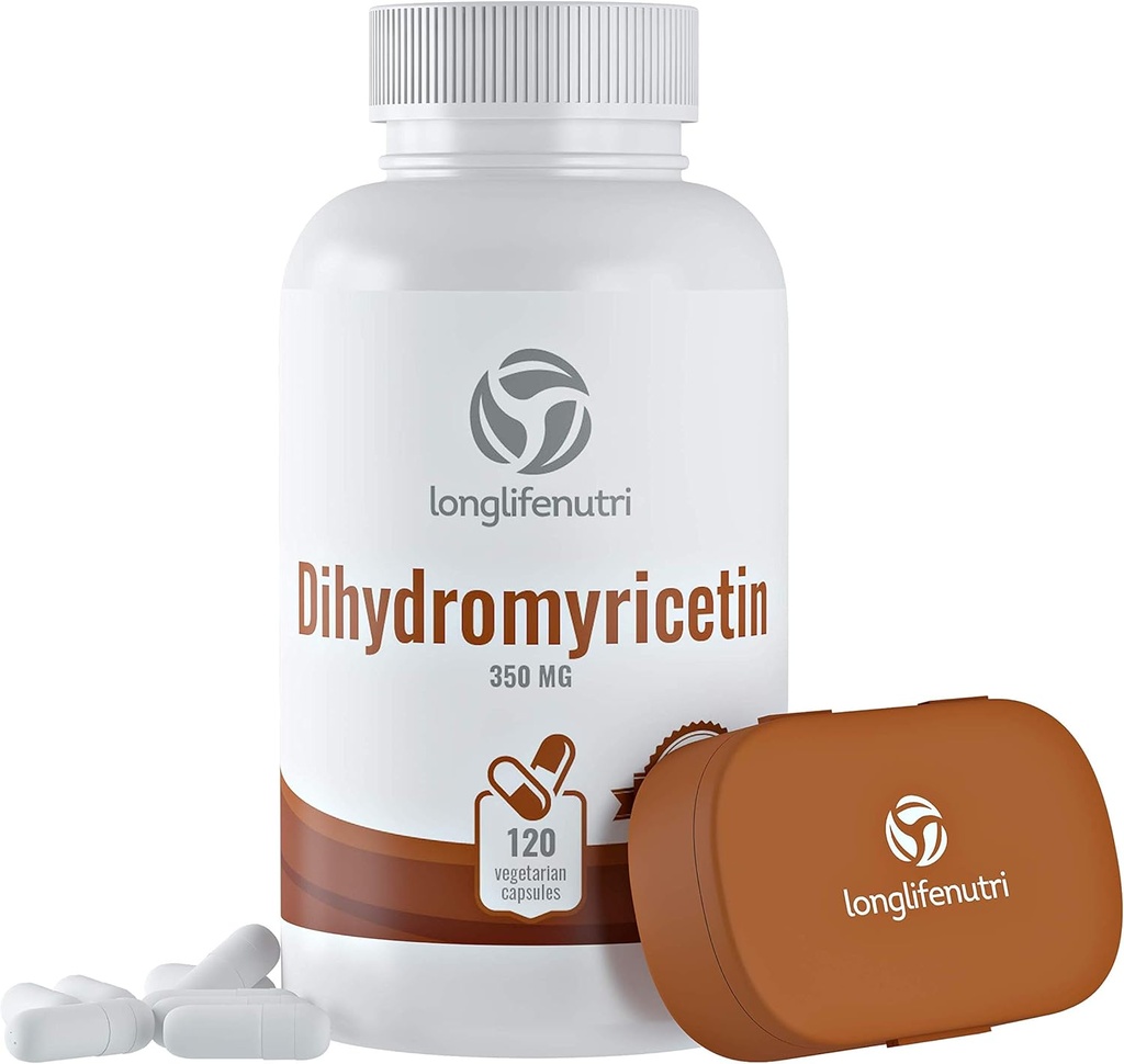 LongLifeNutri Dihidromiricetin DHM 350mg - 120 vegetarijanske kapsule - Zeliščni dodatek s Hovenia Dulcis ekstrakt - Izdelano v ZDA