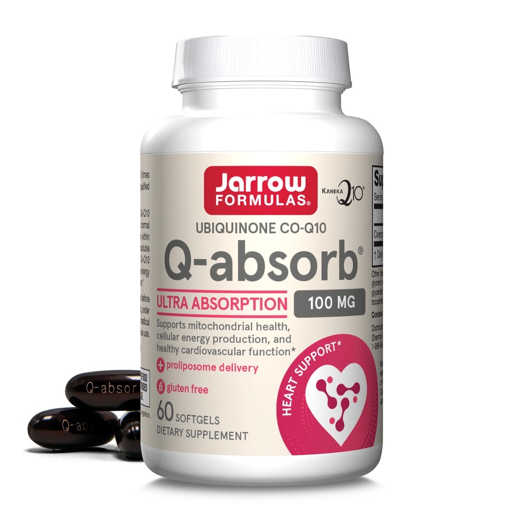Jarrow Formule Q-absorb Co-Q10 100 mg - 60 Softgels - Prehranska dopolnila - Antioksidantna podpora za proizvodnjo mitohondrijske energije in kardiovaskularno zdravje - Do 60 Serving
