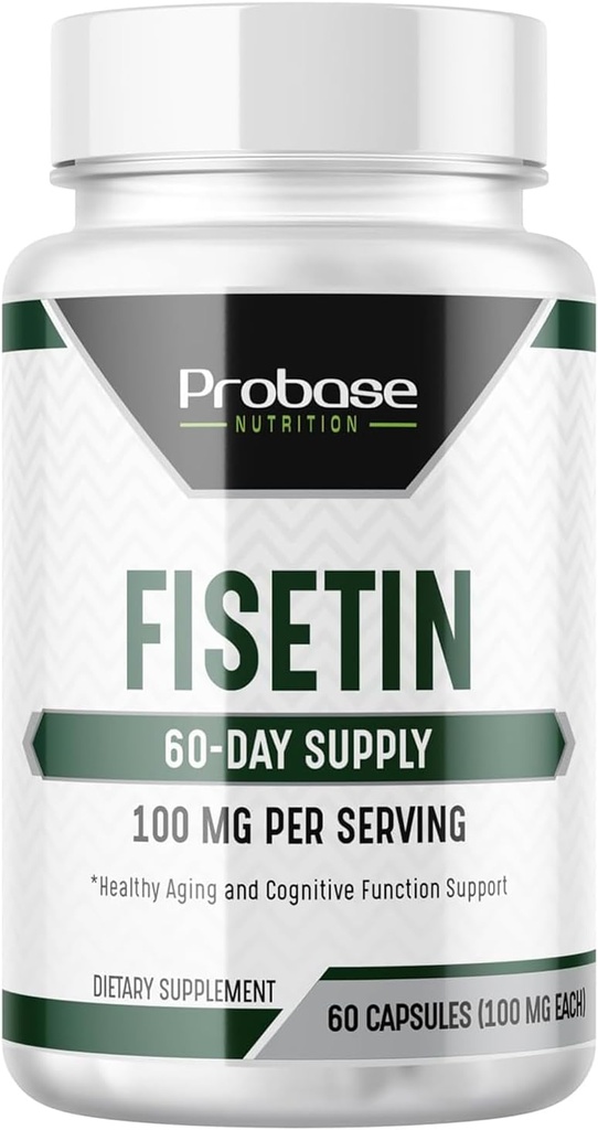 Probase Nutrition Fisetin Senolitični dodatek 100mg Visoka moč 60-dnevna oskrba za celično zdravje