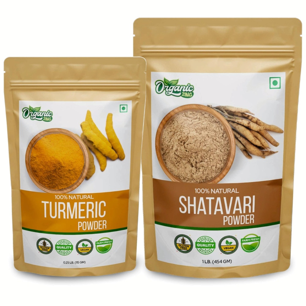 ORGANIC ZING Shatavari 454g & kurkuma prašek 115g