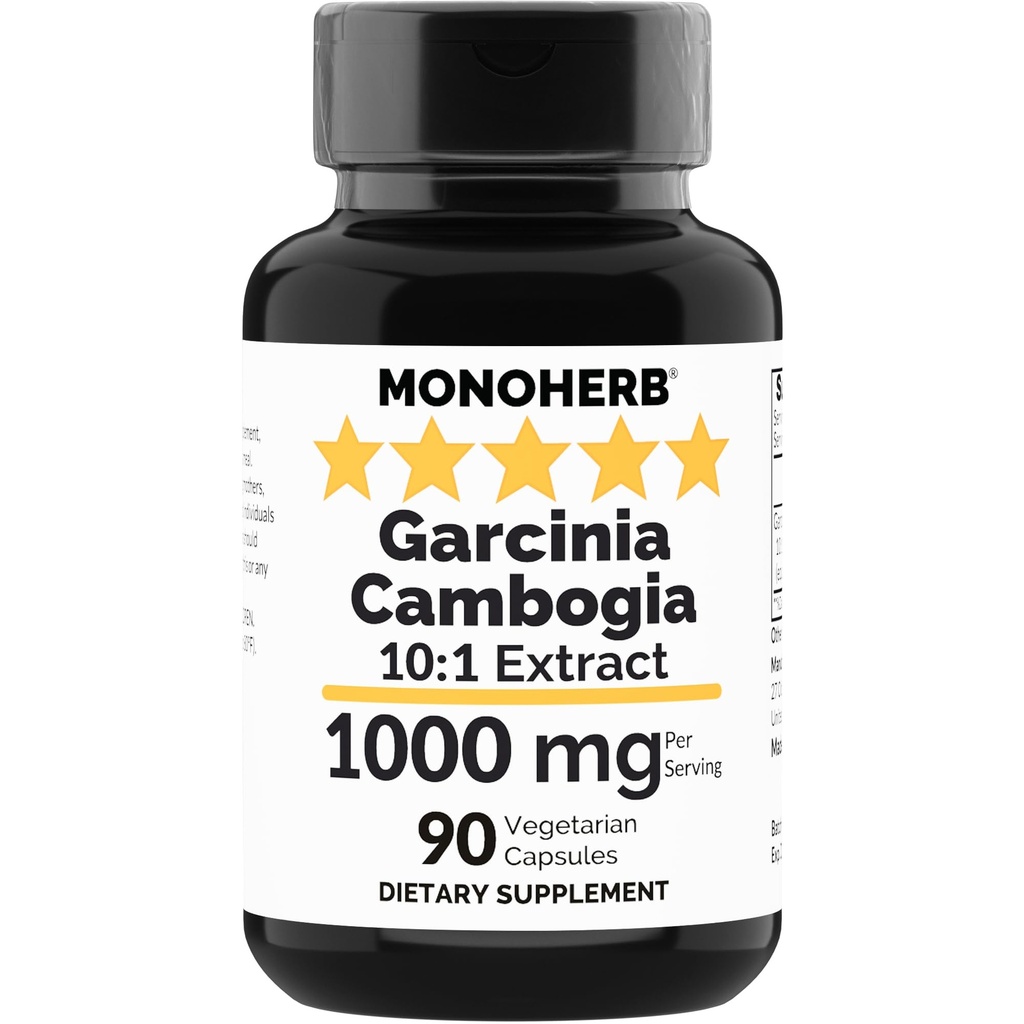 MONOHERB Garcinia Cambogia 1000 mg - 90 Veg kapsul - Ekstrakt velike jakosti 10:1