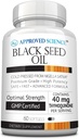 Odobreno Science Black Seed Oil - Hladno stisnjena Nigella Sativa - Boost Immunity, Respiratorne, Kognitivne, in Digestive Health - 2% Thymokinon - 1 steklenica - 60 Softgels - Izdelano v ZDA